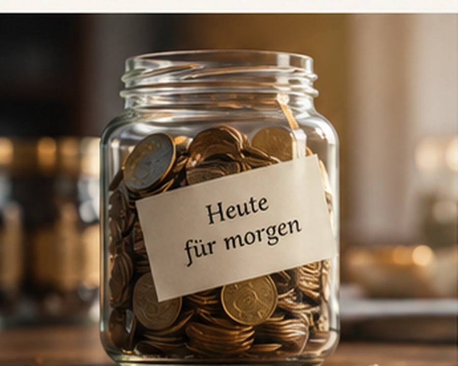 Ein Glas mit Münzen als Symbol für langfristiges Sparen